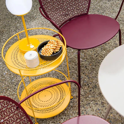 Guinguette Side Table with Perforated Double Top - hospitality