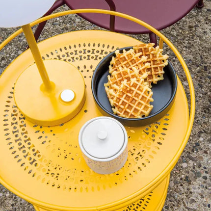 Guinguette Side Table with Perforated Double Top - hospitality