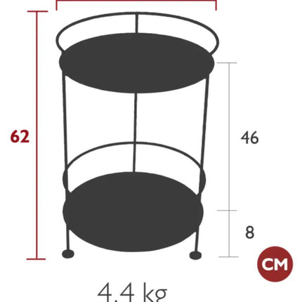 Guinguette Side Table with Perforated Double Top - hospitality