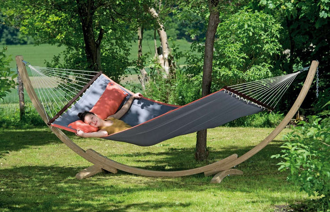 American Dream XL Hammock with Curved Apollo Wooden Stand | CWDH Ireland