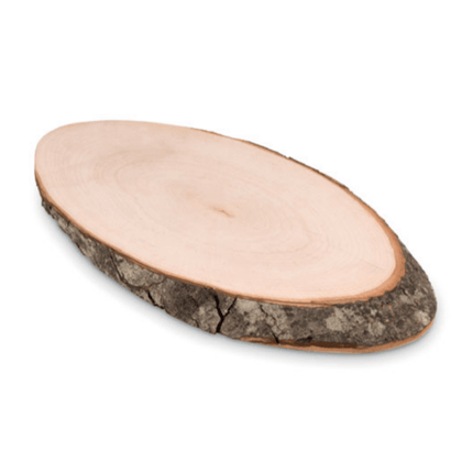 Handcrafted Oval Wooden Boards Pack 25 Collection Bark Edge - hospitality