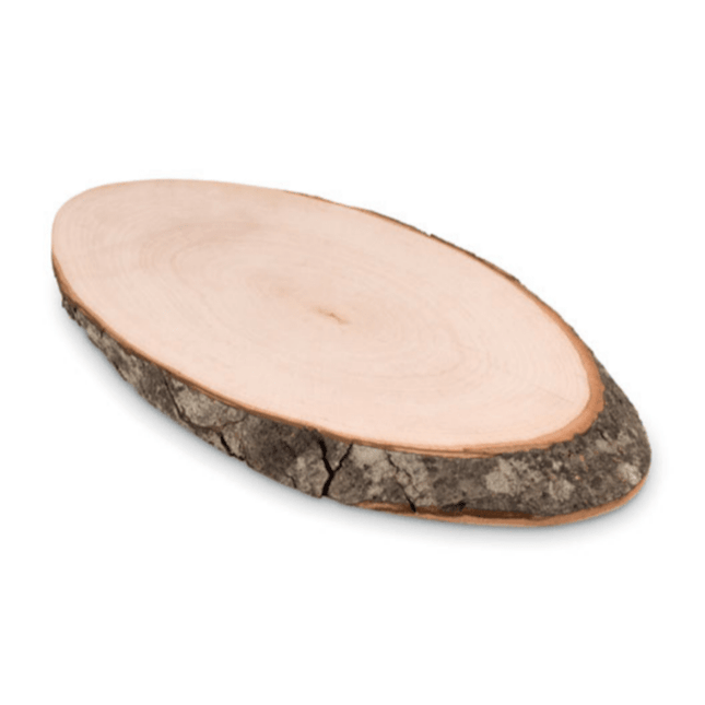 Handcrafted Oval Wooden Boards Pack 25 Collection Bark Edge - hospitality