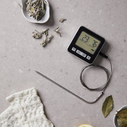 Hays Collection Thermometer In Hand Polished Steel - hospitality