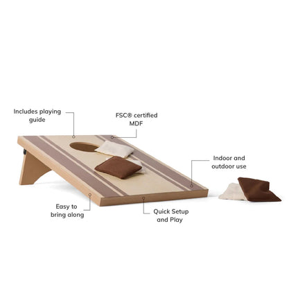 Heritage Collection Handcrafted Cornhole Set In FSC MDF With Canvas Bags And Luxe Finish - hospitality