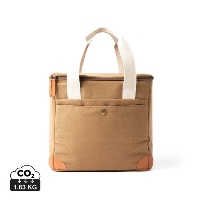 Heritage Collection RPET Insulated Cooler Bag With Canvas Twill Exterior And Waterborne PU Accents - hospitality