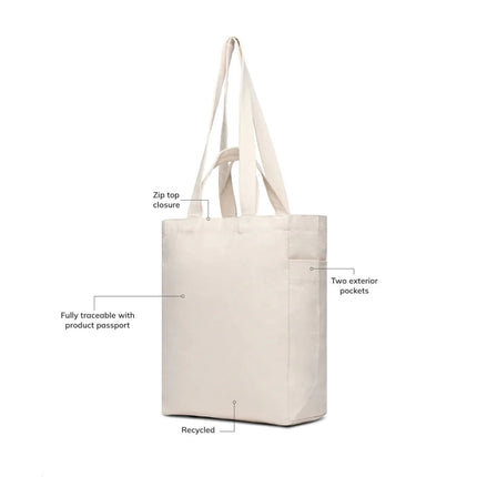 Hil AWARE Collection Recycled Canvas Zip Tote - hospitality