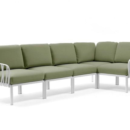 Nardi Komodo 5 Multi-Layout Lounger styled with Komodo accessories outdoor