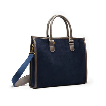 Hunto Atelier Luxe Computer Brief In PU With Brass Accents - hospitality