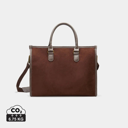 Hunto Atelier Luxe Computer Brief In PU With Brass Accents - hospitality