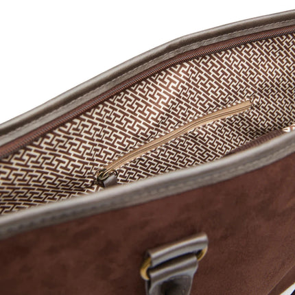 Hunto Atelier Luxe Computer Brief In PU With Brass Accents - hospitality