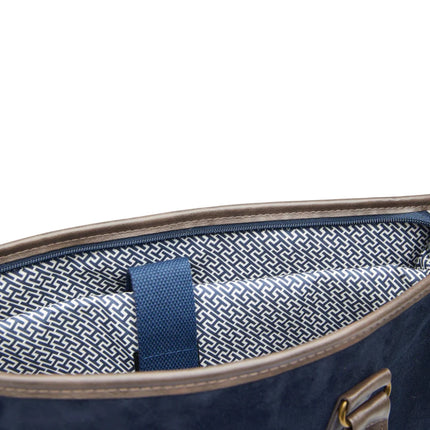 Hunto Atelier Luxe Computer Brief In PU With Brass Accents - hospitality