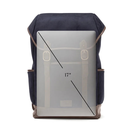 Hunto Collection Faux Suede Backpack With Brass Details - hospitality