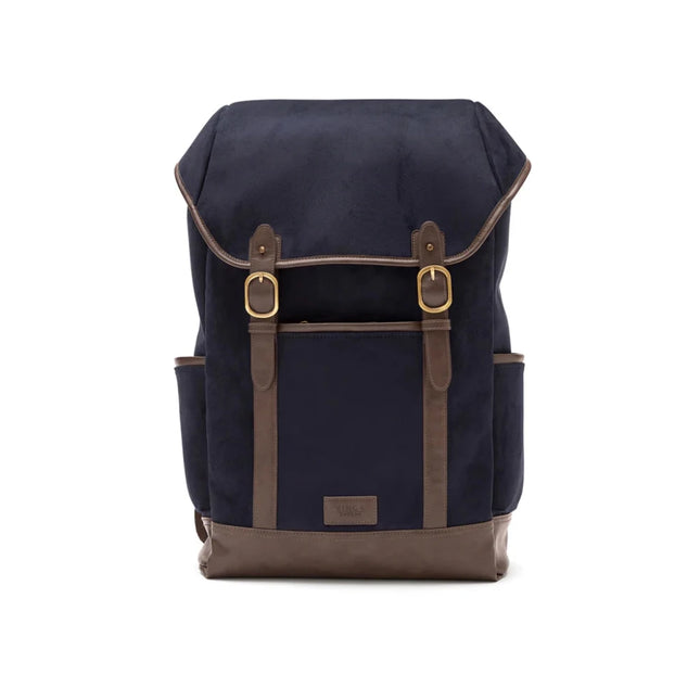 Hunto Collection Faux Suede Backpack With Brass Details - hospitality
