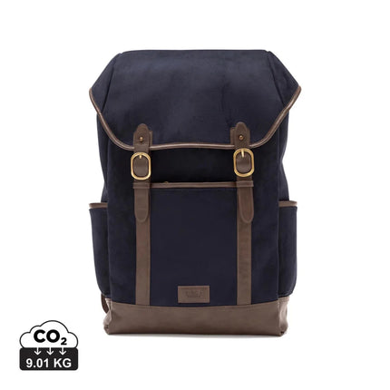 Hunto Collection Faux Suede Backpack With Brass Details - hospitality
