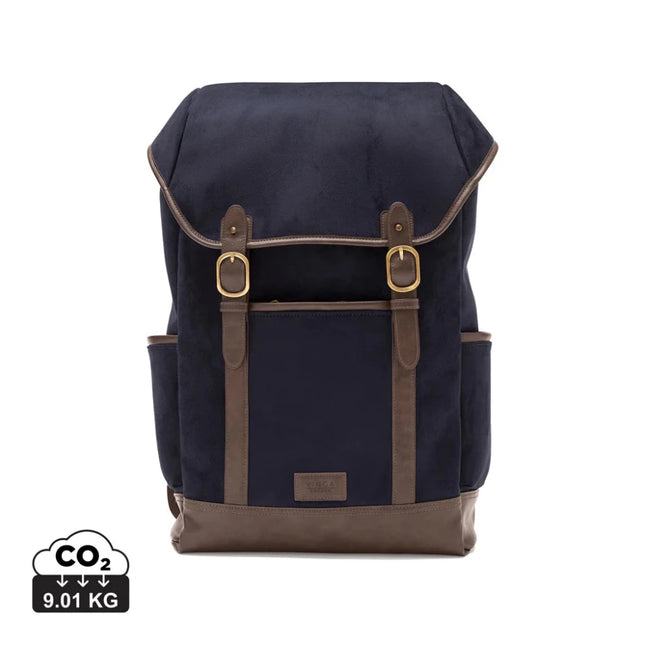 Hunto Collection Faux Suede Backpack With Brass Details - hospitality