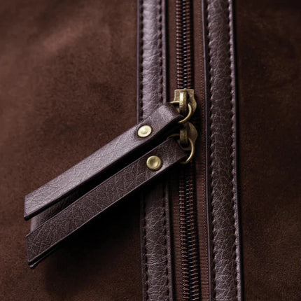 Hunto Collection Suede Weekend Bag With Brass Accents - hospitality