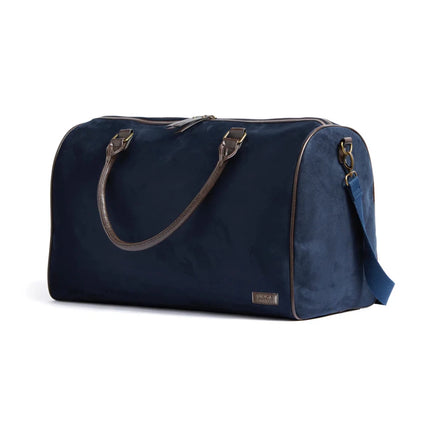 Hunto Collection Suede Weekend Bag With Brass Accents - hospitality