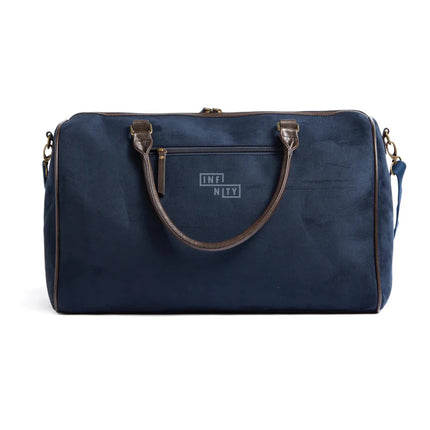Hunto Collection Suede Weekend Bag With Brass Accents - hospitality