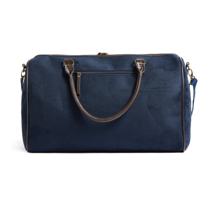 Hunto Collection Suede Weekend Bag With Brass Accents - hospitality