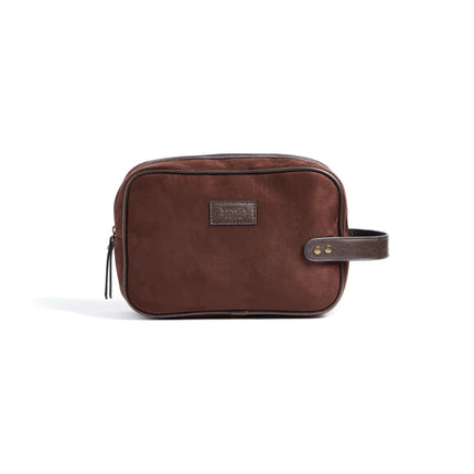 Hunto Heritage Suede Washbag With PU Leather Accents - hospitality