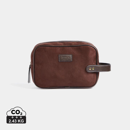 Hunto Heritage Suede Washbag With PU Leather Accents - hospitality