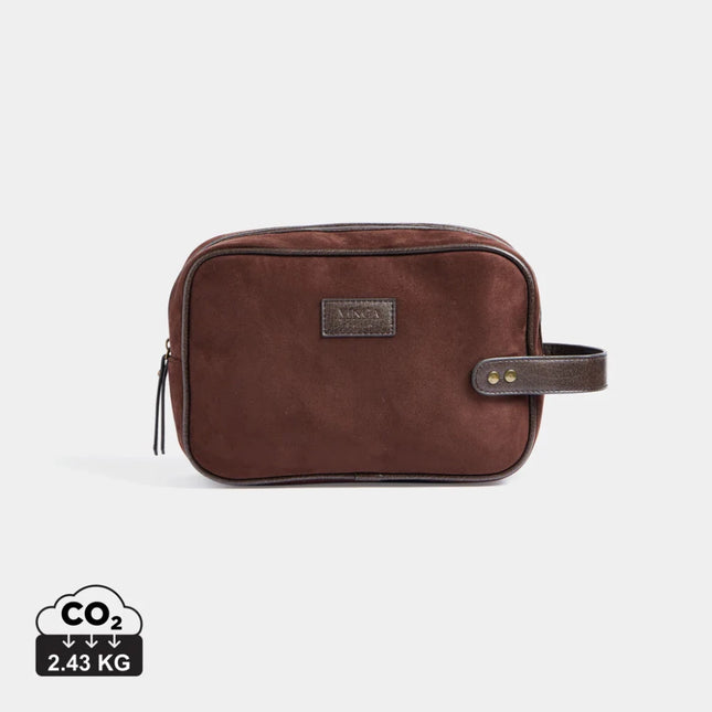 Hunto Heritage Suede Washbag With PU Leather Accents - hospitality