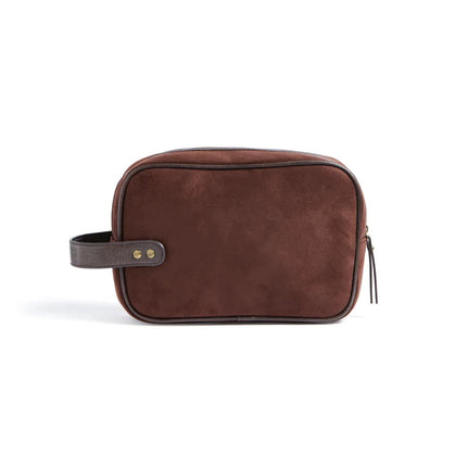 Hunto Heritage Suede Washbag With PU Leather Accents - hospitality