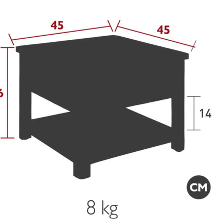 IBIZA Low Teak Table with Box - hospitality