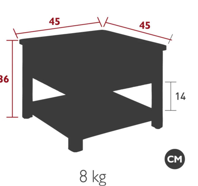 IBIZA Low Teak Table with Box - hospitality