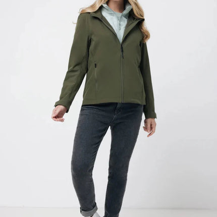 IMakal women recycled polyester soft shell jacket - hospitality
