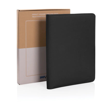 Impact Aware™ deluxe 300D tech portfolio with zipper - hospitality