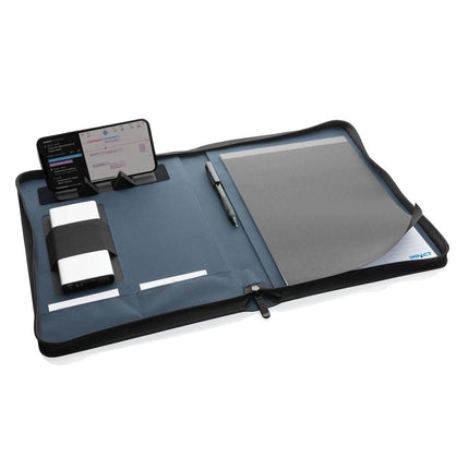 Impact Aware™ deluxe 300D tech portfolio with zipper - hospitality