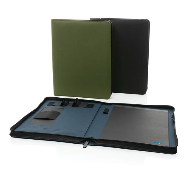 Impact Aware™ deluxe 300D tech portfolio with zipper - hospitality