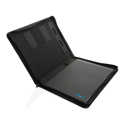 Impact Aware™ deluxe 300D tech portfolio with zipper - hospitality