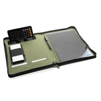 Impact Aware™ deluxe 300D tech portfolio with zipper - hospitality