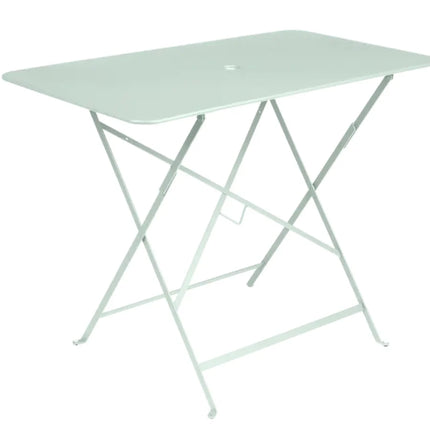  orange-red rectangular outdoor dining table for four seats