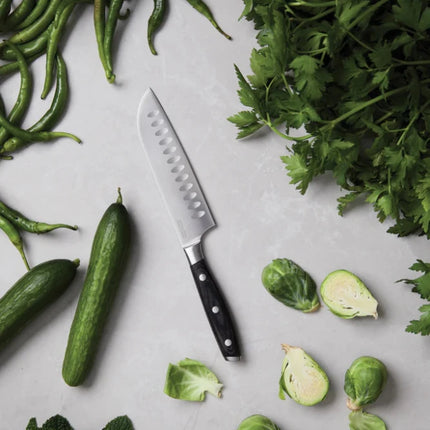 Kaiser Collection Santoku Knife German X50CrMoV15 Steel With Pakkawood Handle 14 Cm Blade Precision Craftsmanship - hospitality