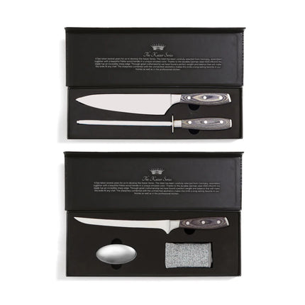 Kaiser Fillet Set In X50CrMoV1 Steel Filleting Knife Heritage Collection With Steel Mesh Glove And Odour Removing Soap - hospitality