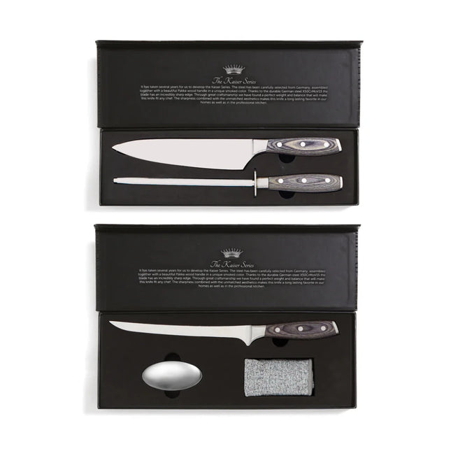 Kaiser Fillet Set In X50CrMoV1 Steel Filleting Knife Heritage Collection With Steel Mesh Glove And Odour Removing Soap - hospitality