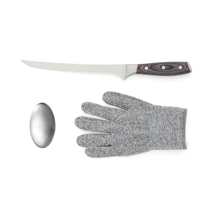 Kaiser Fillet Set In X50CrMoV1 Steel Filleting Knife Heritage Collection With Steel Mesh Glove And Odour Removing Soap - hospitality