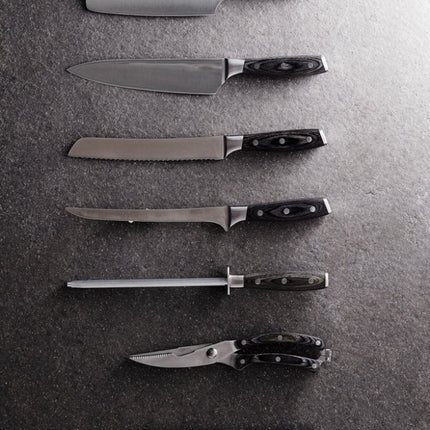 Kaiser X50CrMoV15 German Steel Bread Knife With Pakkawood Handle Lux Collection Edition - hospitality