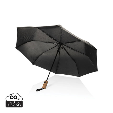 Kaycey 21" AWARE™ RPET Acacia wood mini auto open umbrella - hospitality