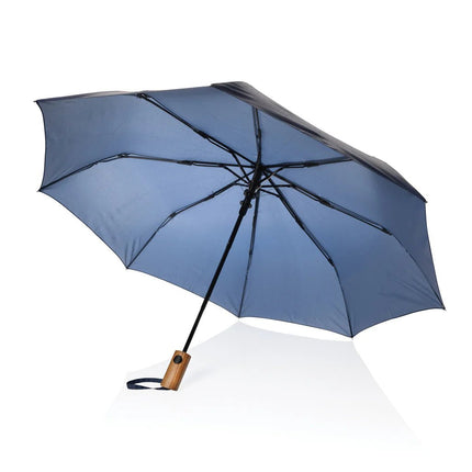 Kaycey 21" AWARE™ RPET Acacia wood mini auto open umbrella - hospitality