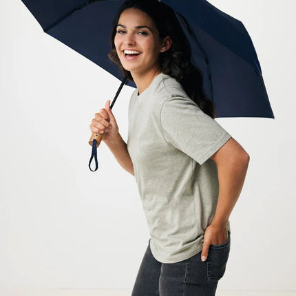 Kaycey 21" AWARE™ RPET Acacia wood mini auto open umbrella - hospitality