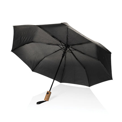 Kaycey 21" AWARE™ RPET Acacia wood mini auto open umbrella - hospitality