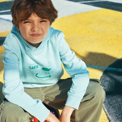 Kids recycled cotton hoodie with sidepockets - hospitality