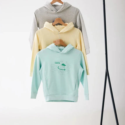 Kids recycled cotton hoodie with sidepockets - hospitality
