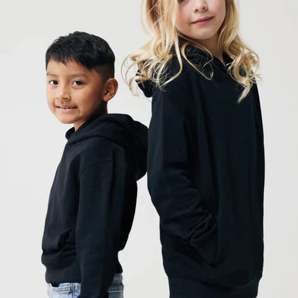 Kids recycled cotton hoodie with sidepockets - hospitality