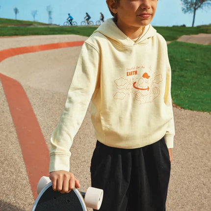 Kids recycled cotton hoodie with sidepockets - hospitality