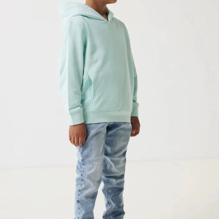 Kids recycled cotton hoodie with sidepockets - hospitality